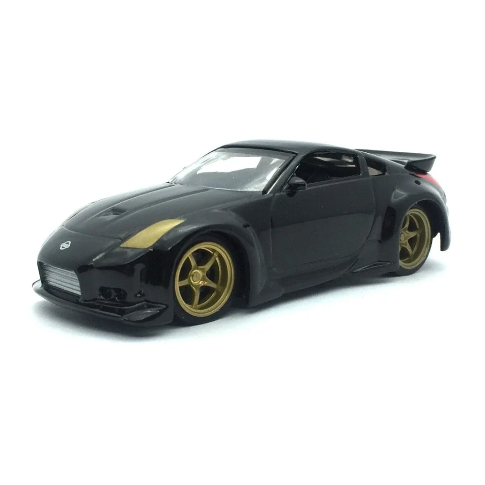 Jada Dub City 2003 03 Nissan 350Z Car Black Die Cast 1/64 Scale Gold Wheels